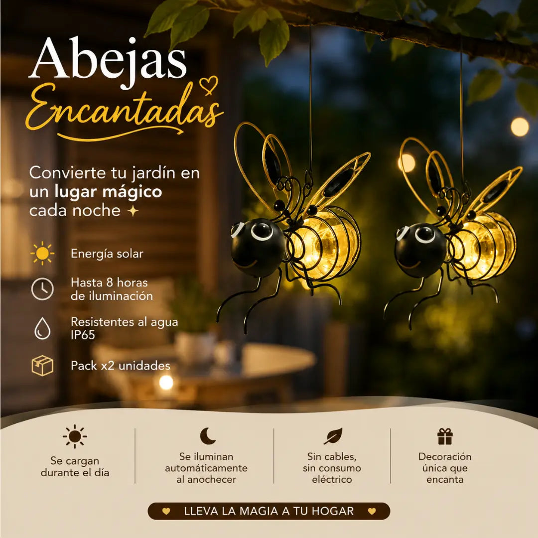 LÁMPARA SOLAR Abejas Encantadas™ X2 Unidades