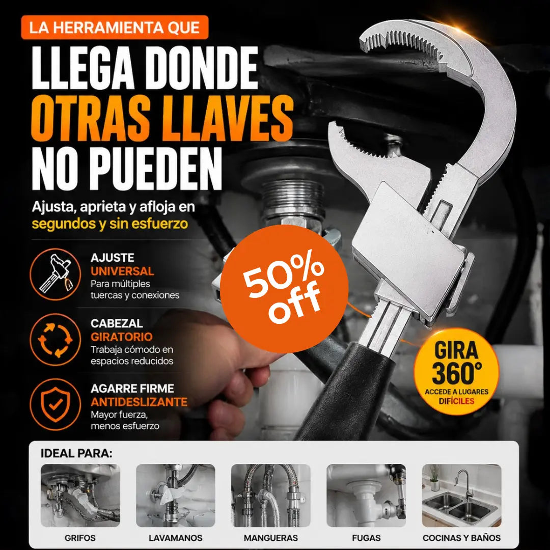 LLAVE AJUSTABLE DE PLOMERIA AquaGrip®