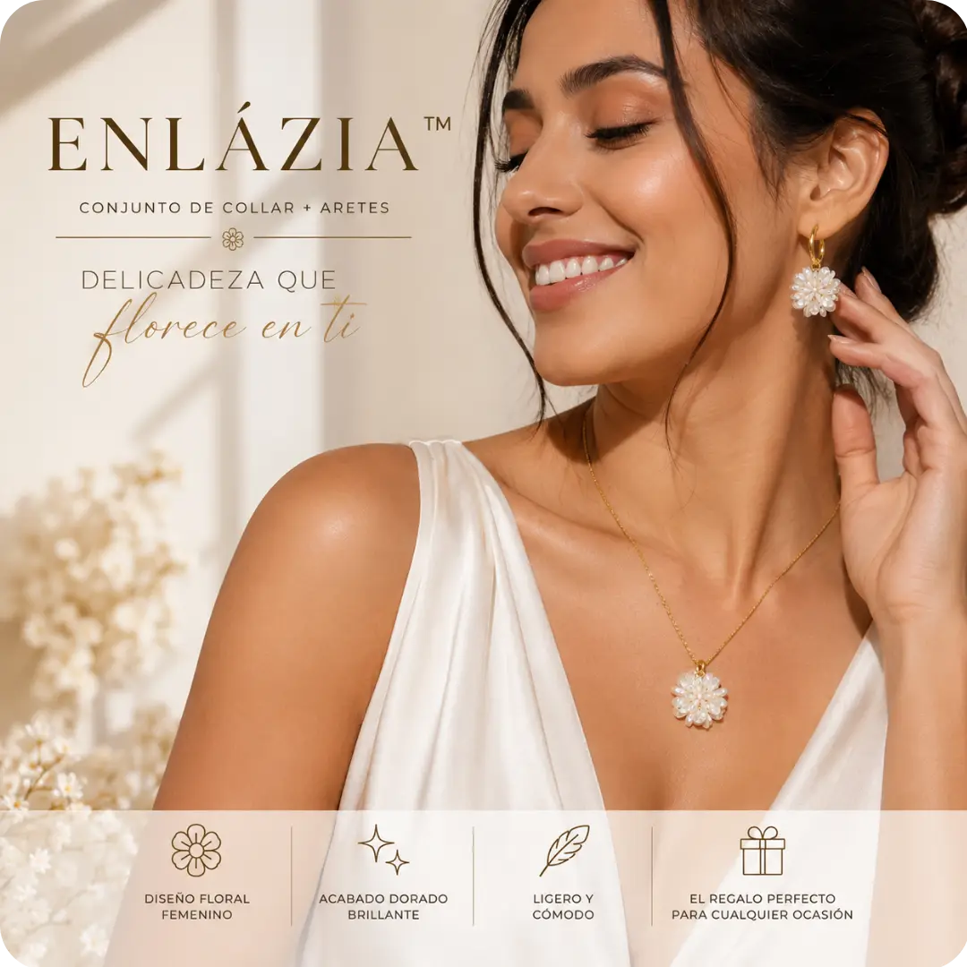 ENLÁZIA™ – Conjunto de Collar y Aretes Entrelazados