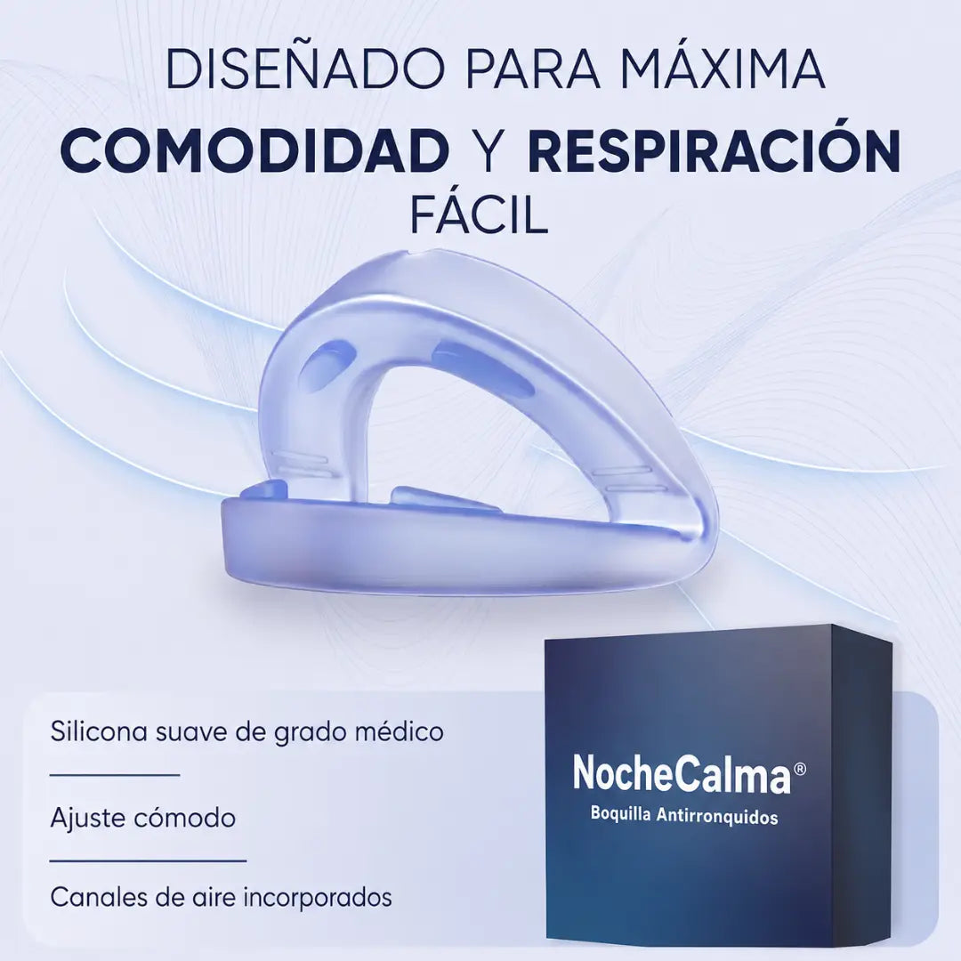 NocheCalma® | Boquilla Antirronquidos de Descanso y Respiración Nocturna