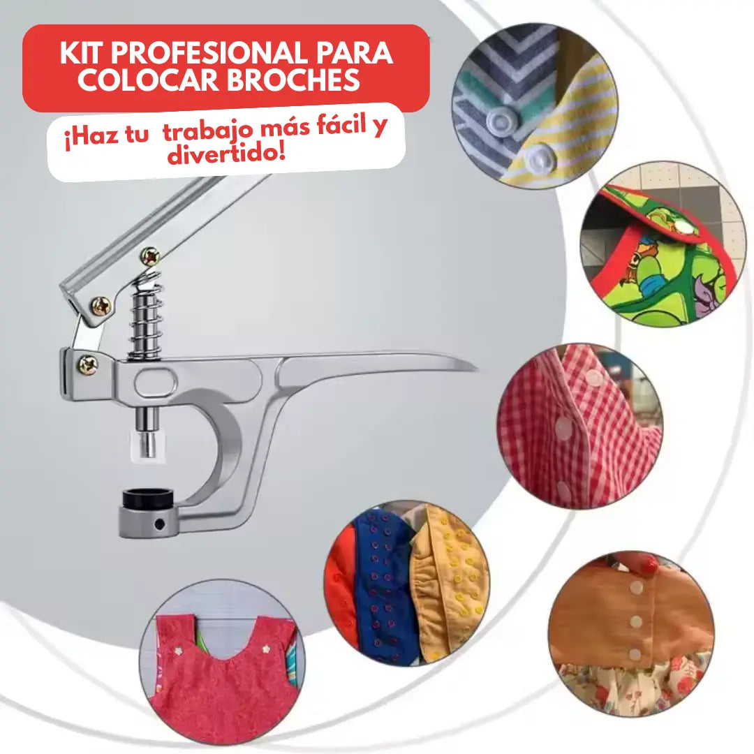 KIT PROFESIONAL PARA COLOCAR BROCHES ¡Haz tu  trabajo más fácil y divertido!