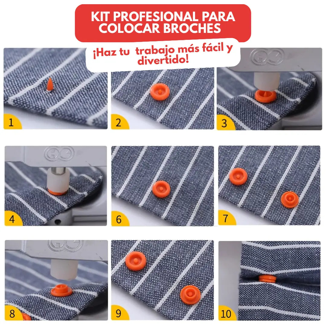 KIT PROFESIONAL PARA COLOCAR BROCHES ¡Haz tu  trabajo más fácil y divertido!