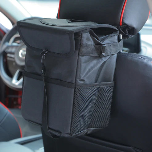 CleanRide™ Bolsa de Basura para Auto con Tapa - Contenedor Plegable