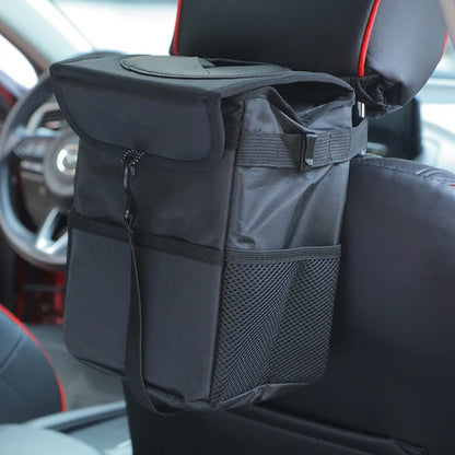 CleanRide™ Bolsa de Basura para Auto con Tapa - Contenedor Plegable