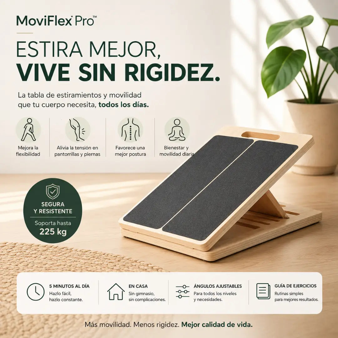 TABLA DE ESTIRAMIENTOS FlexiBoard™ - Recupera tu movilidad paso a paso.
