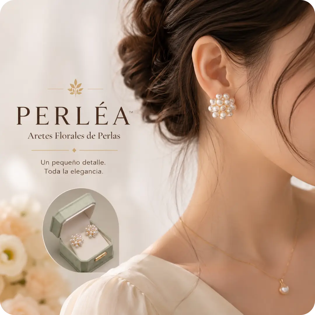 PERLÉA™  Aretes Florales de Perlas